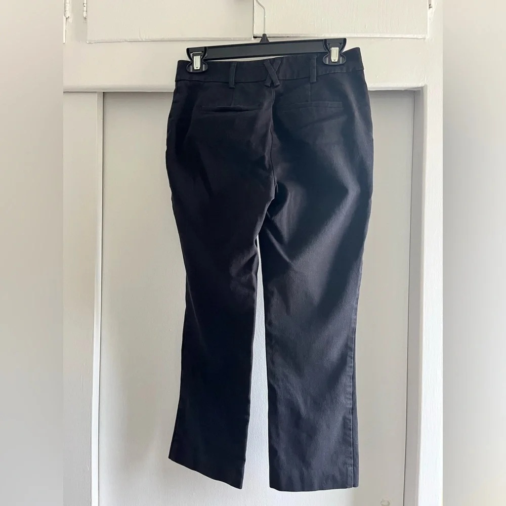Anthropologie Maeve Pants Size 0 Black  Stretch Straight Leg - Picture 2 of 6